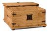 Santa Fe Rustico 35.5\" Rustic Square Coffee Table with Storage - Natural Pine with Trunk Style