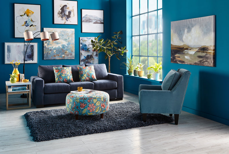 The brick blue hot sale sofa