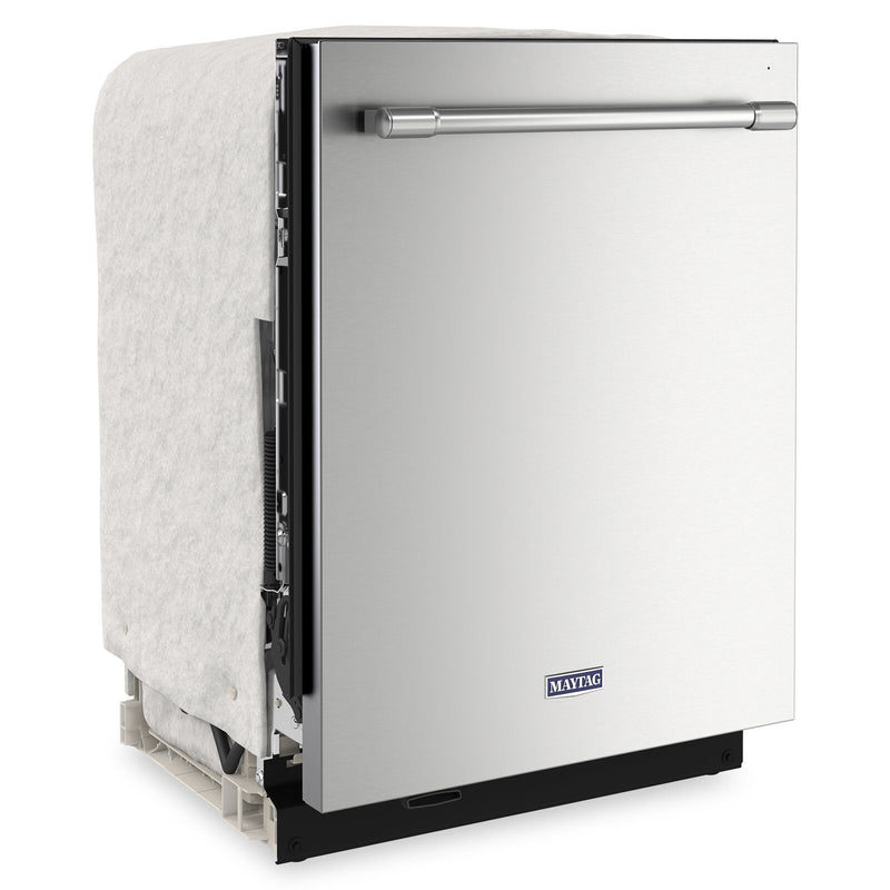 Maytag top control dishwasher with third level rack and dual power filtration stainless steel best sale