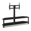 Bello 62\" Modern TV Stand with Storage and Cable Management for TVs up to 70\"- Black Metal and Glass
