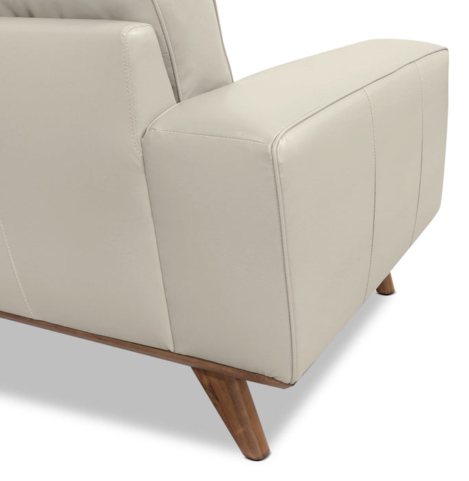 Kai Genuine Leather Chair – Silver