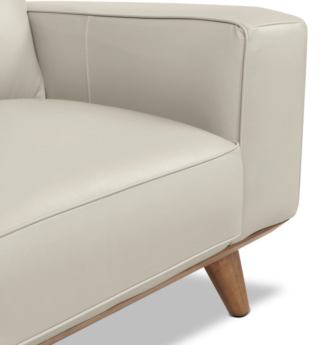 Kai Genuine Leather Chair – Silver