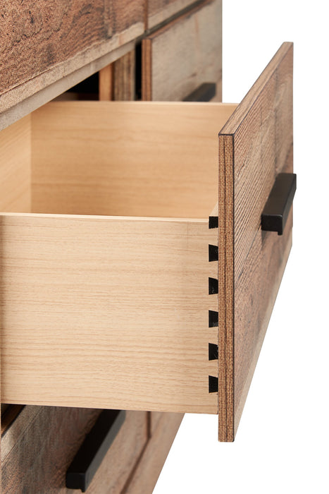 Mojave 6pc Bedroom Set with Bed, Dresser, Mirror & Nightstand, Rustic, Brown - Queen Size