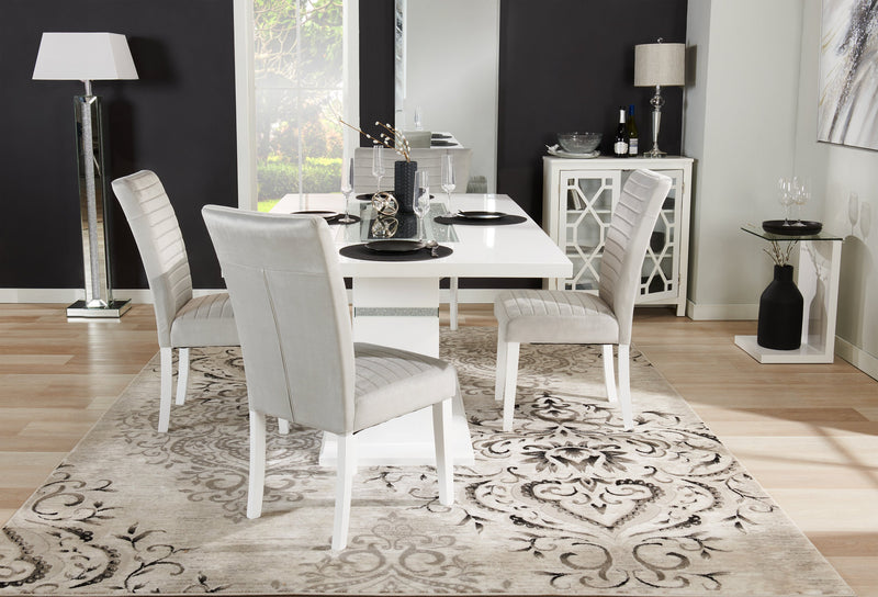 Persia 54.3\" Glam Floor Lamp with Glass, Mirror and Acrylic Crystals