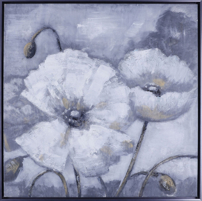 White Floral I – 37.5\" x 37.5\"