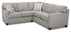 Made in Canada Sawyer 2-Piece Linen-Look Fabric Sectional with Reversible Cushions - Light Grey