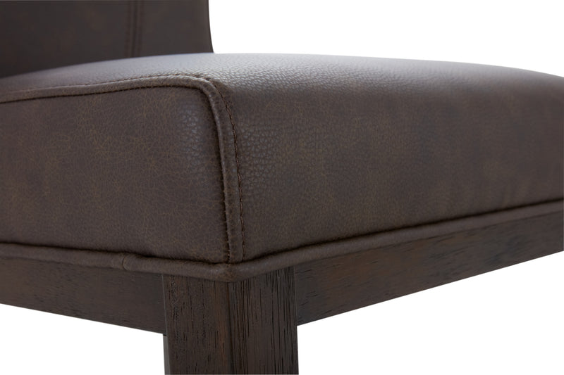 Quinn Counter-Height Stool with Vegan Leather Fabric - Brown