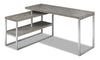 Andrea 60\" L-Shaped Office Desk with Shelf - Grey
