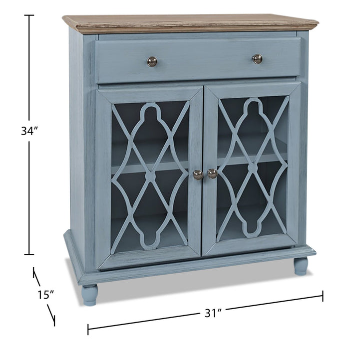 Carmine 31\" Accent Cabinet with Glass Doors - Blue