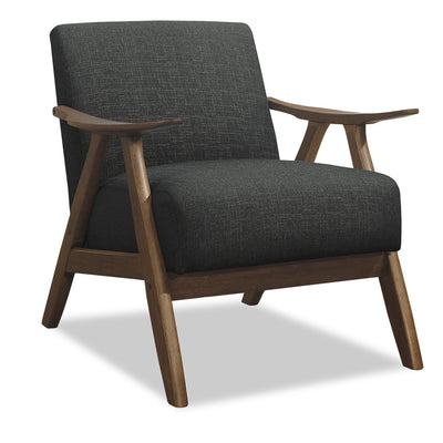 Kyra Linen-Look Fabric Accent Chair - Grey