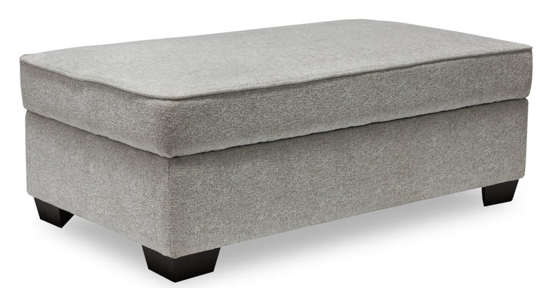 Made in Canada Verona 44\" Linen-Look Fabric Storage Ottoman - Beige