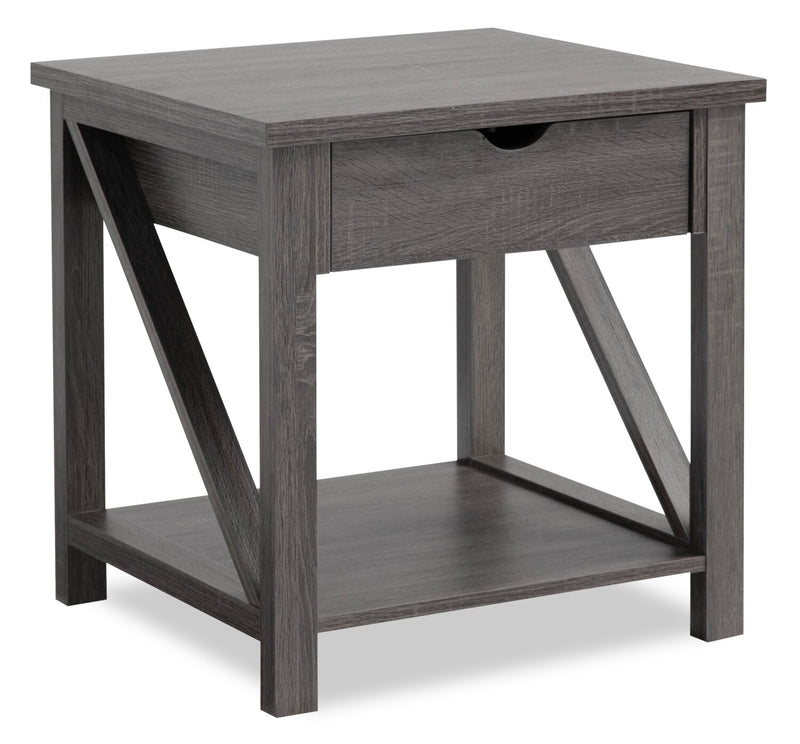 Jake 47.25" Rustic 2 Piece Coffee and + Table with Storage and Shel