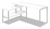 Andrea 60\" L-Shaped Office Desk with Shelf - White