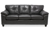 Made in Canada Addison 86\" Leather-Look Fabric Sofa with Tufted Back Cushion - Grey