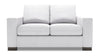 Made in Canada Customizable Sofa Lab Track 62\" Linen-Look Fabric Loveseat with Track Arms - Pax Ice White