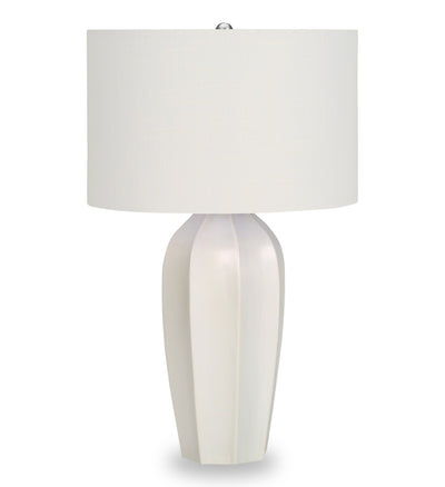 27" Cream Ceramic Table Lamp with Ivory Shade|Lampe de table de 27 po en céramique crème avec abat-jour ivoire