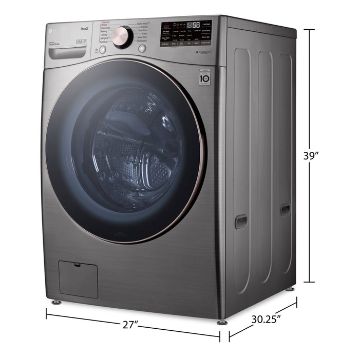 LG 5.2 Cu. Ft. Smart Front-Load High-Efficiency Steam Washer - Graphite Steel - Stackable - WM3850HVA