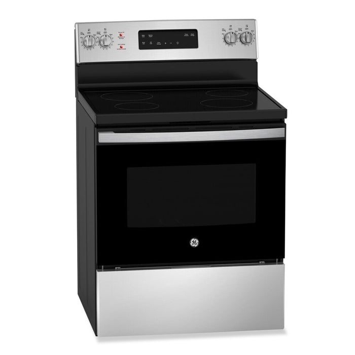 GE 5 Cu. Ft. Electric Range with Self Clean and 4 Burners - Stainless Steel - JCB630SVSS