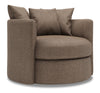 Made in Canada Sofa Lab Customizable Nest 41\" Linen-Look Fabric Swivel Accent Chair - Luna Praline Brown