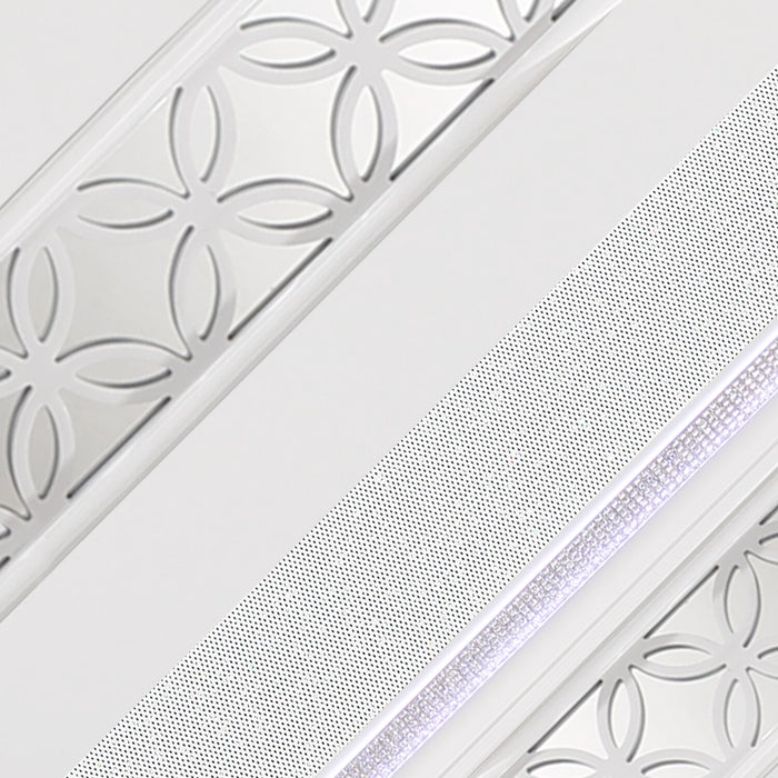 Ava 5pc Bedroom Set with Bed, Dresser & Mirror, LED, Glam, White - King Size