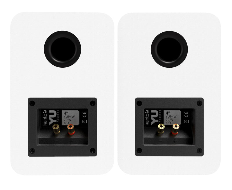 Kanto YU Passive 4\" Bookshelf Speakers with 1\" Silk Dome Tweeter – White