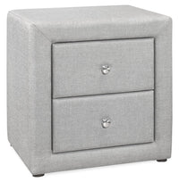 Zara Upholstered Bedside 2-Drawer Nightstand, 20.5