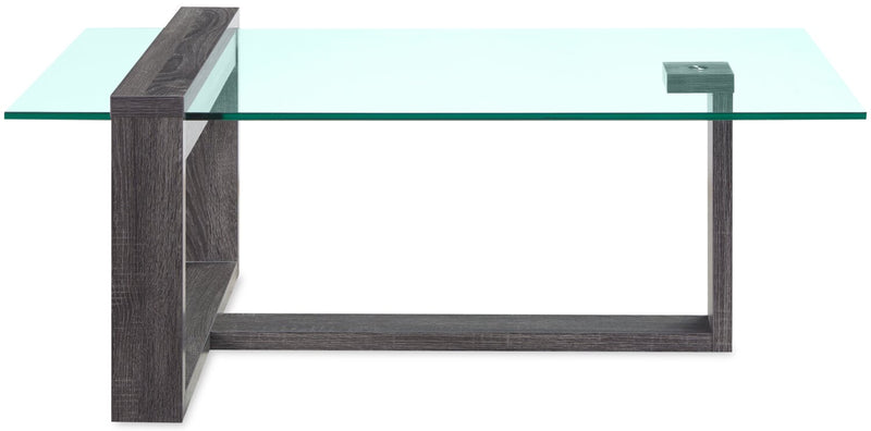 California 47.25" Modern Glass Top Coffee Table - Distressed Grey - The ...
