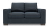 Made in Canada Customizable Sofa Lab Track 62\" Linen-Look Fabric Loveseat with Track Arms - Luna Sailor Blue