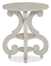 Bronwyn 22\" Traditional Round End Table with Shelf - Alabaster Pine with Scroll Design Wood Base