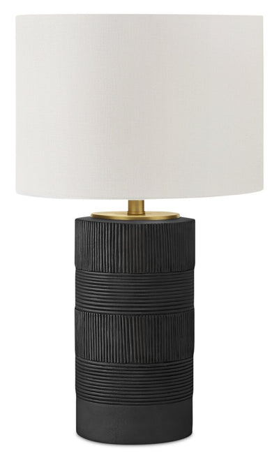 24" Black and Gold Textured Table Lamp|Lampe de table texturée de 24 po noire et dorée