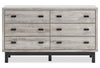 Zen Bedroom 6-Drawer Dresser, 62\"W x 35.6\"H - Grey