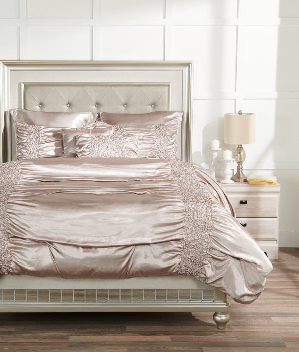 Beatrice 7-Piece Queen Comforter Set - Taupe