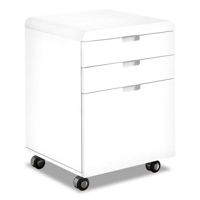 Hobson 18.25\" 3-Drawer Filing Cabinet - Glossy White