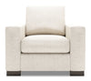 Made in Canada Sofa Lab Customizable Track 38\" Chenille Fabric Chair with Track Arms - Luxury Sand Beige