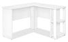 Eason 47\" L-Shaped Office Desk with Shelf - White