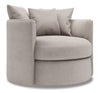 Made in Canada Sofa Lab Customizable Nest 41\" Linen-Look Fabric Swivel Accent Chair - Pax Slate Grey