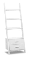 Ronan 25.5\" Ladder Bookcase with Open Shelves & 2-Drawers - White