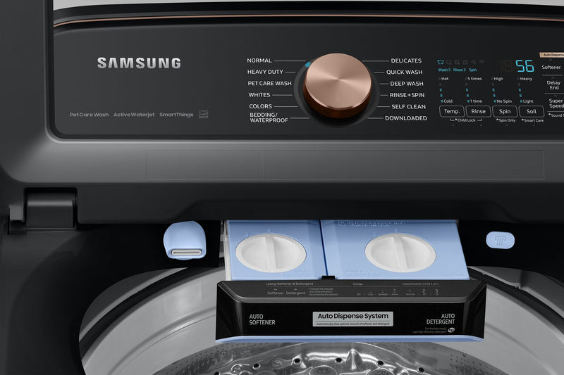 Samsung 6.2 Cu. Ft. Top-Load High-Efficiency Washer - Black Stainless Steel - WA54CG7550AVA4