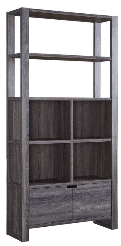 75” Bookcase - Grey - Contemporary style Bookcase in Grey Medium Density Fibreboard (MDF)