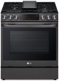LG 6.3 Cu. Ft. Smart Gas Range with Instaview and ProBake Convection® - Smudge Proof Black Stainless…