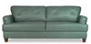 Chateau d’Ax Vita 87\" 100% Genuine Leather Sofa with Diamond Pattern Stitching and Wood Legs - Seafoam Green