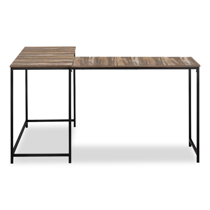 Karter 58.25\" L-Shaped Corner Office Desk - Brown