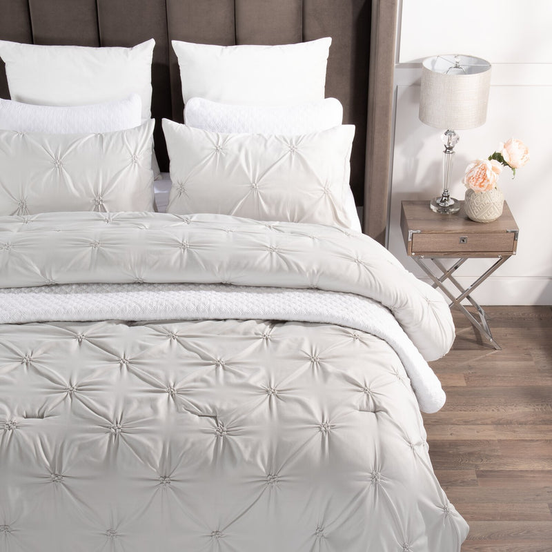 Brianna Light Grey 3-Piece King Comforter Set - The Brick