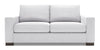 Made in Canada Customizable Sofa Lab Track 75\" Linen-Look Fabric Condo Size Sofa with Track Arms - Pax Ice White