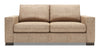 Made in Canada Customizable Sofa Lab Track 75\" Chenille Fabric Condo Size Sofa with Track Arms - Luxury Taupe