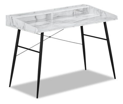 Jeremy Desk - White Marble-Look