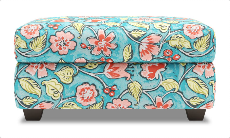 Made in Canada Customizable Sofa Lab The Trunk 39\" Fabric Storage Ottoman - Malibu Multicolour