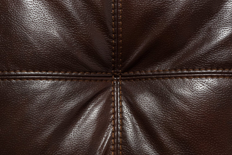 Made in Canada Addison 42\" Leather-Look Fabric Chair with Removable Seat Cushion and Tufting - Brown