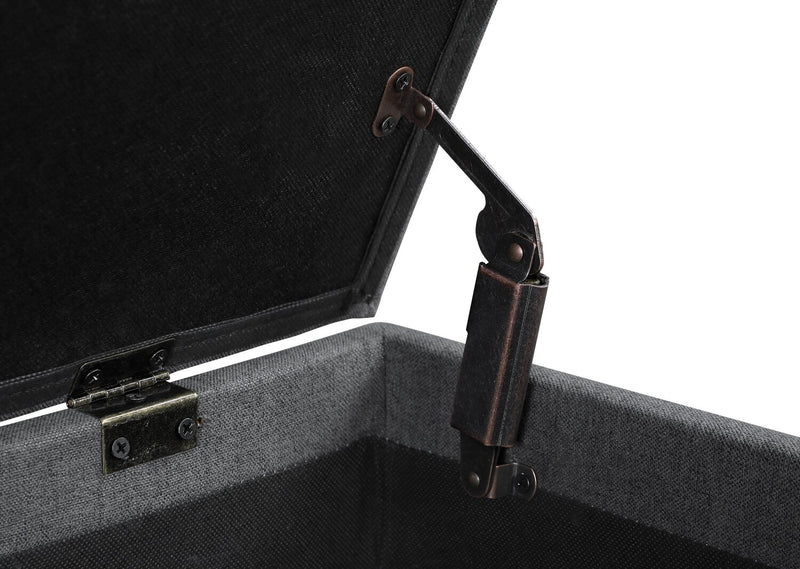 Ryan 43.5\" Storage Bench with Bottom Shelf - Dark Grey