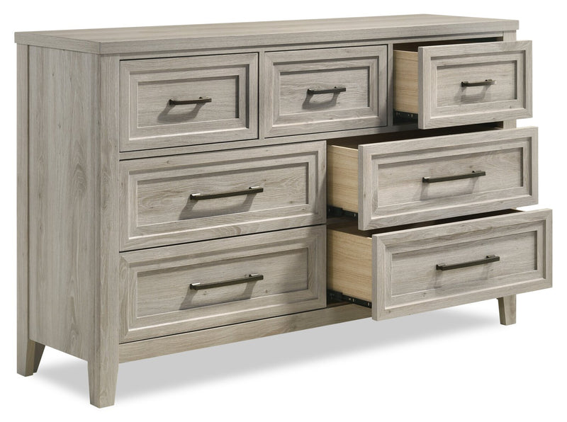 Lara Bedroom 7Drawer Dresser, 60.6"W x 38"H Antique Grey The Brick